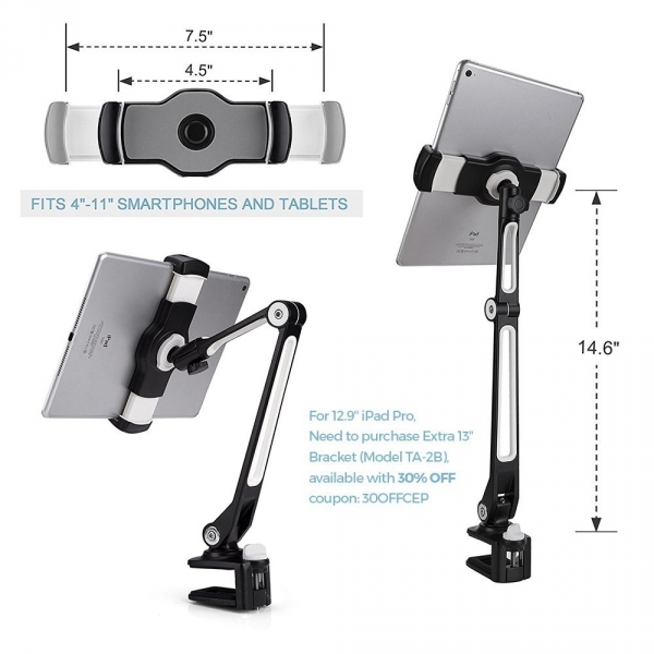 AboveTEK Sturdy Telefon/Tablet Stand-Black