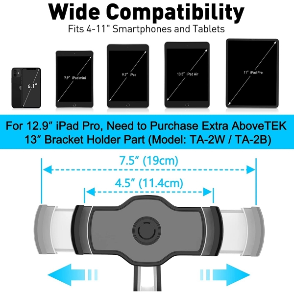 AboveTek Telefon/Tablet Vantuzlu Stand Tutaca-Black