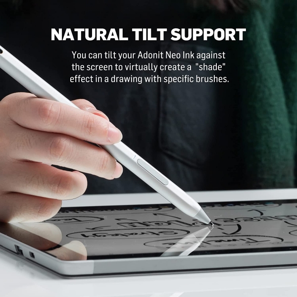 Adonit Neo Ink Microsoft Surface le Uyumlu Stylus Kalem-Matte Silver