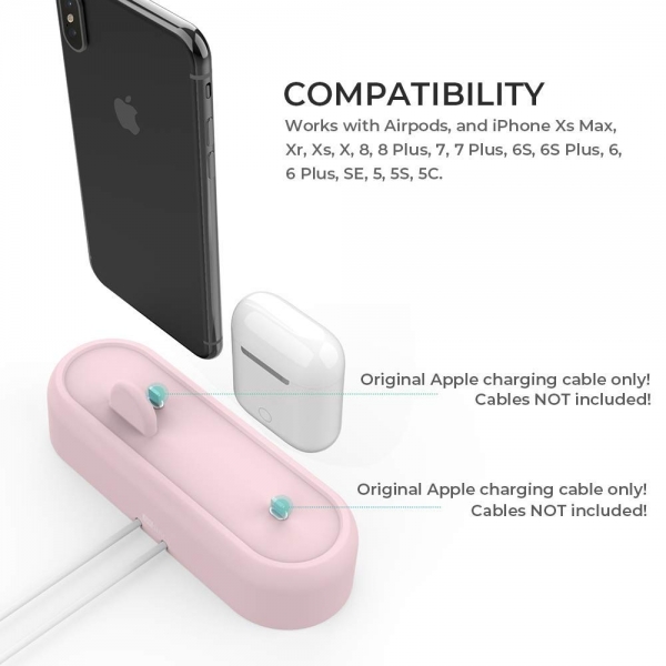 AhaStyle Apple Airpods/iPhone Silikon arj Stand-Pink