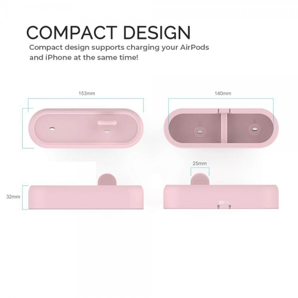 AhaStyle Apple Airpods/iPhone Silikon arj Stand-Pink