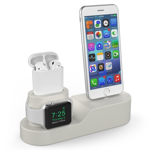 AhaStyle Apple Airpods/Watch/iPhone Silikon arj Stand-Beige