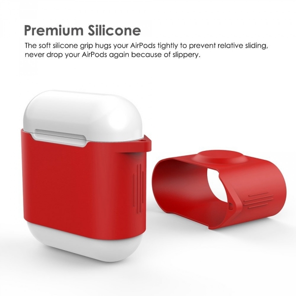 AhaStyle AirPods Manyetik Klf-Red