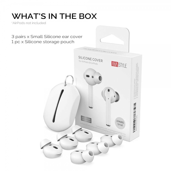 AhaStyle Apple AirPod Silikon Kulak Ucu (Small)-White