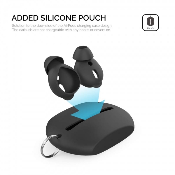 AhaStyle Apple AirPod Silikon Kulak Ucu (Small)-Black