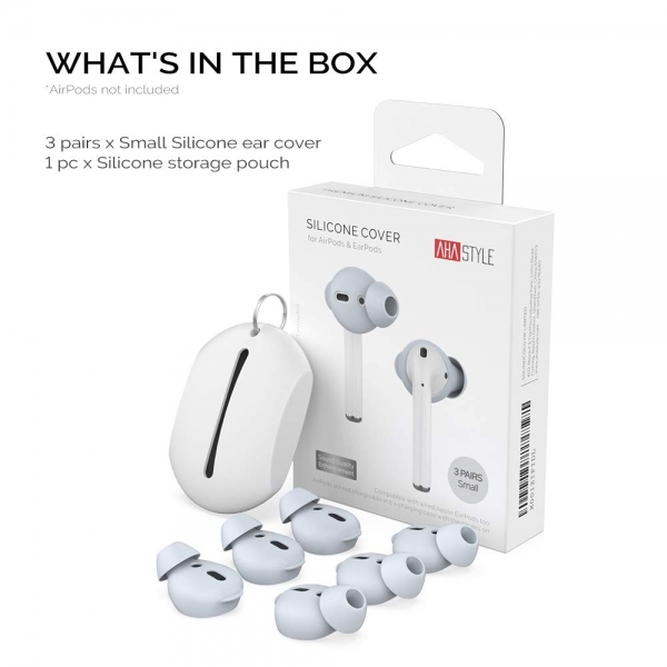 AhaStyle Apple AirPod Silikon Kulak Ucu (Small)-Light Blue