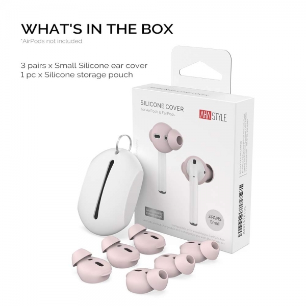 AhaStyle Apple AirPod Silikon Kulak Ucu (Small)-Pink