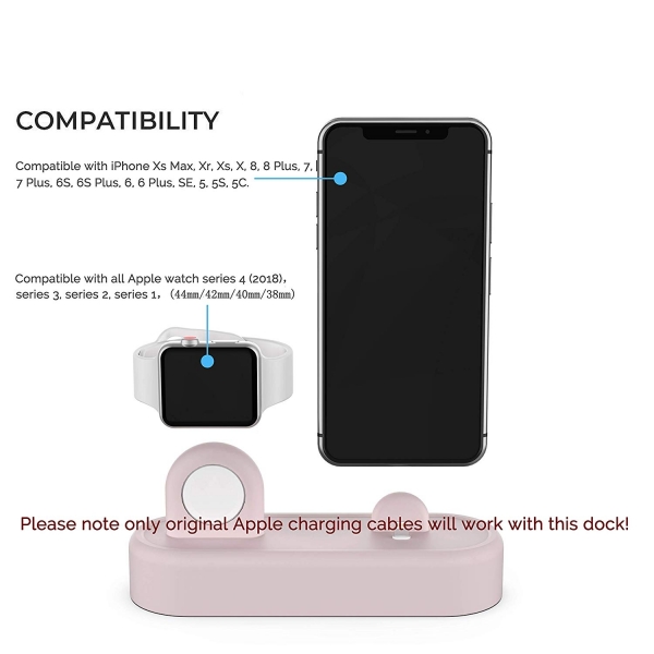 AhaStyle Apple Watch/iPhone Silikon arj Stand-Pink