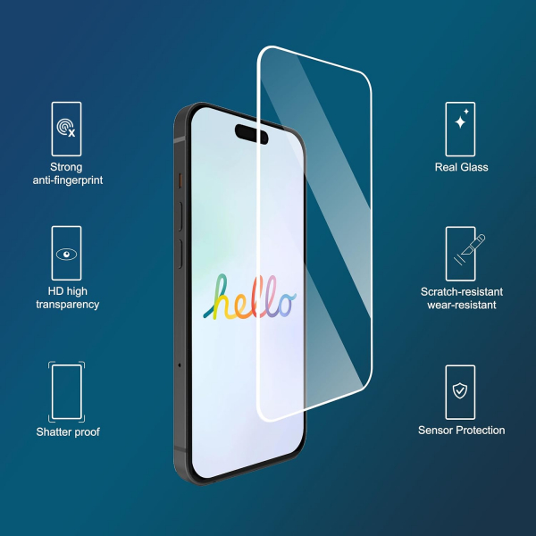Ailun Apple iPhone 16/15/15 Pro effaf Ekran Koruyucu 