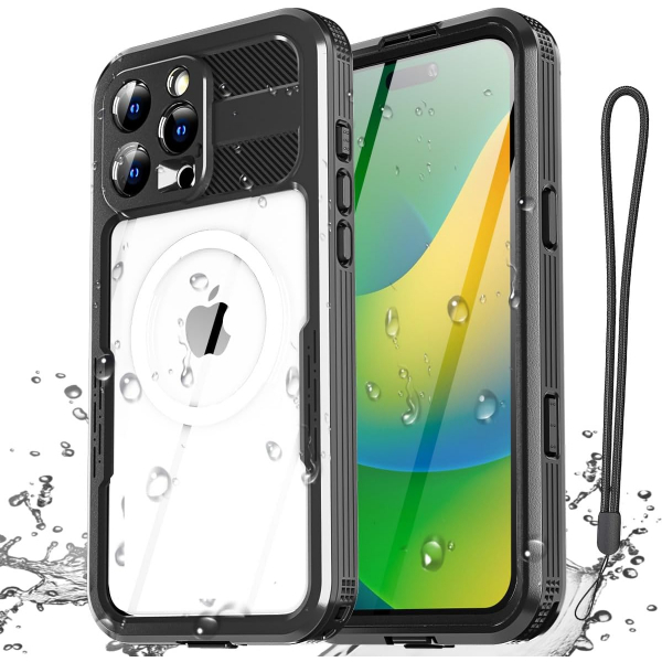 AlCase Apple iPhone 16 Pro Su Geirmez MagSafe Klf -Black
