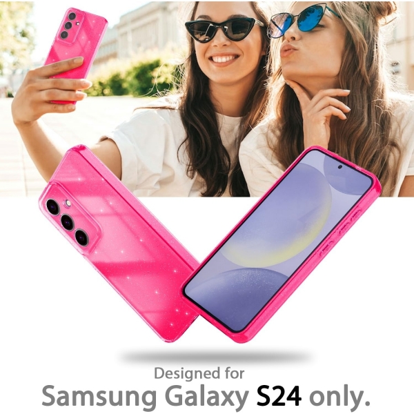 AlCase Galaxy S24 Glitter Klf -Hot Pink