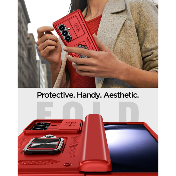 AlCase Samsung Galaxy Z Fold 7 Rugged Klf -Red
