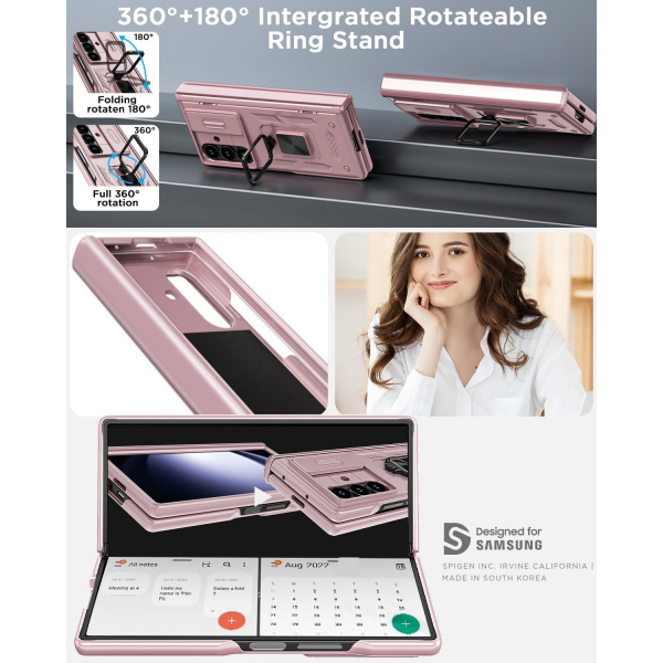 AlCase Samsung Galaxy Z Fold 7 Rugged Klf -Rose Gold
