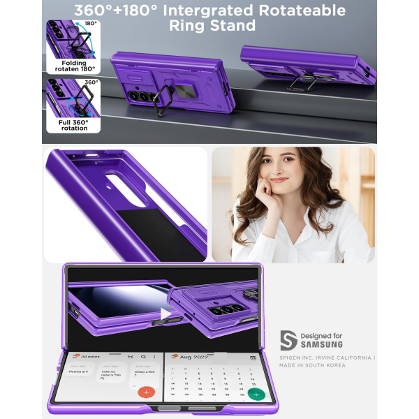 AlCase Samsung Galaxy Z Fold 7 Rugged Klf -Purple