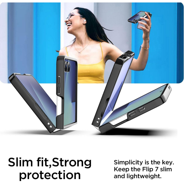 AlCase Samsung Galaxy Z Flip 7 Parltl Klf-Blue Glitter
