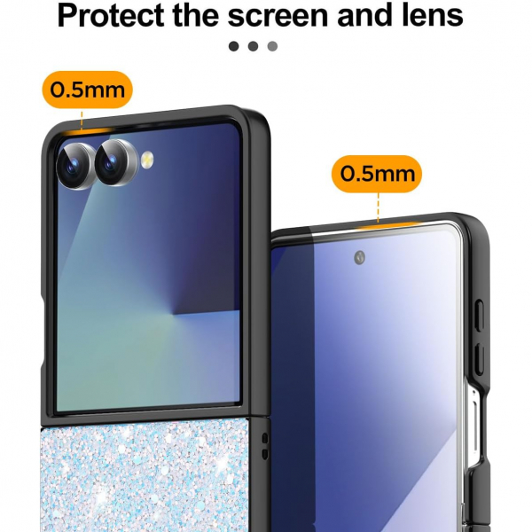 AlCase Samsung Galaxy Z Flip 7 Parltl Klf-Blue Glitter