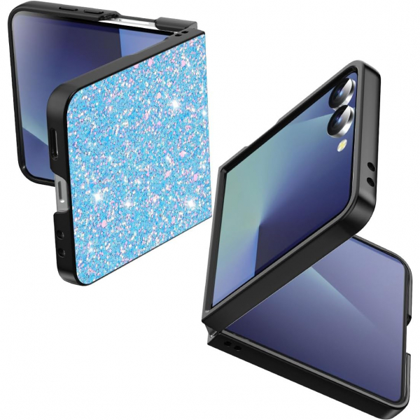 AlCase Samsung Galaxy Z Flip 7 Parltl Klf-Blue Glitter