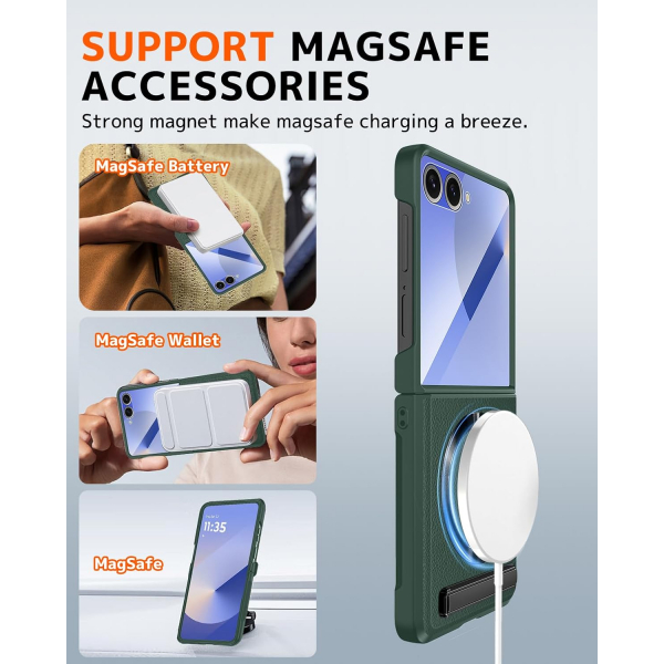 NINKI Samsung Galaxy Z Flip 7 MagSafe Klf-Green