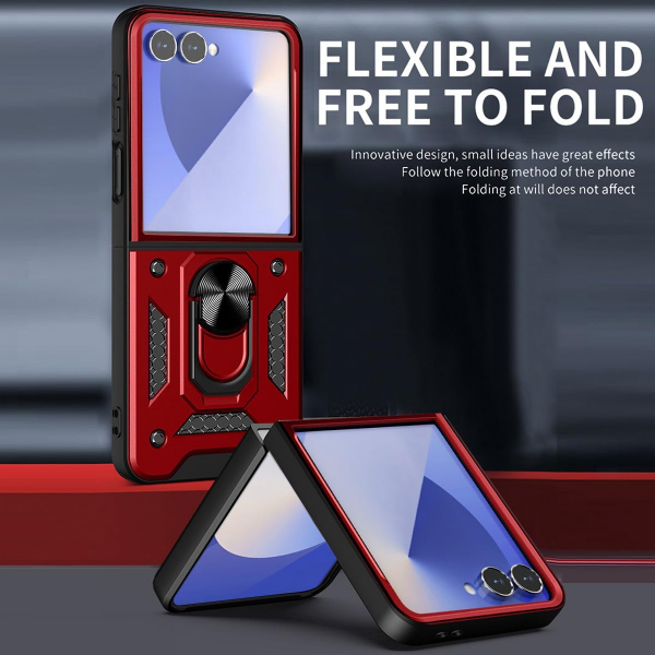 AlCase Samsung Galaxy Z Flip 7 Kickstandl Klf-Red