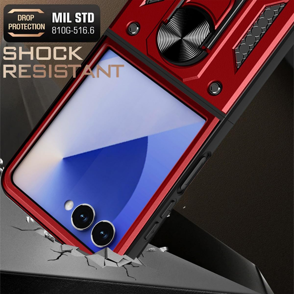 AlCase Samsung Galaxy Z Flip 7 Kickstandl Klf-Red