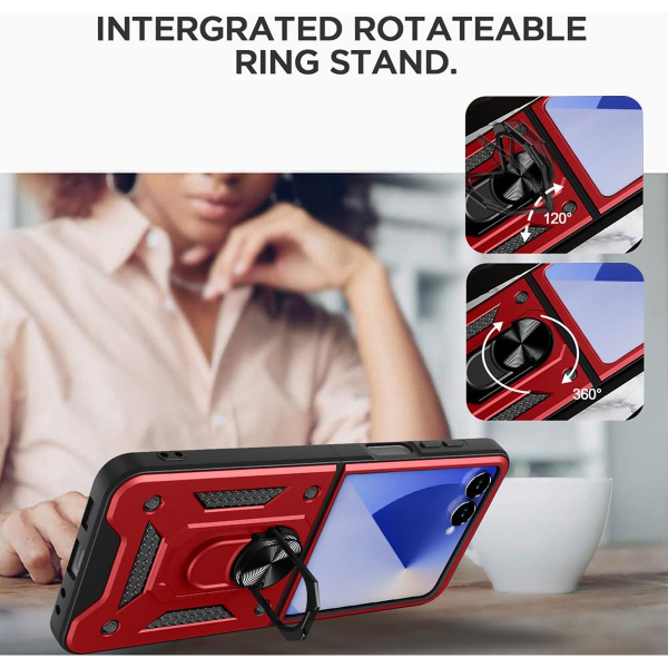 AlCase Samsung Galaxy Z Flip 7 Kickstandl Klf-Red