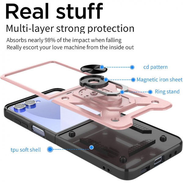 AlCase Samsung Galaxy Z Flip 7 Kickstandl Klf-Pink