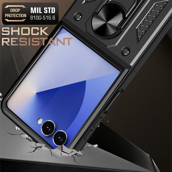 AlCase Samsung Galaxy Z Flip 7 Kickstandl Klf-Black