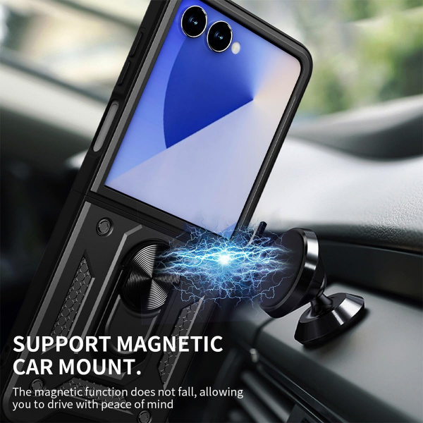 AlCase Samsung Galaxy Z Flip 7 Kickstandl Klf-Black