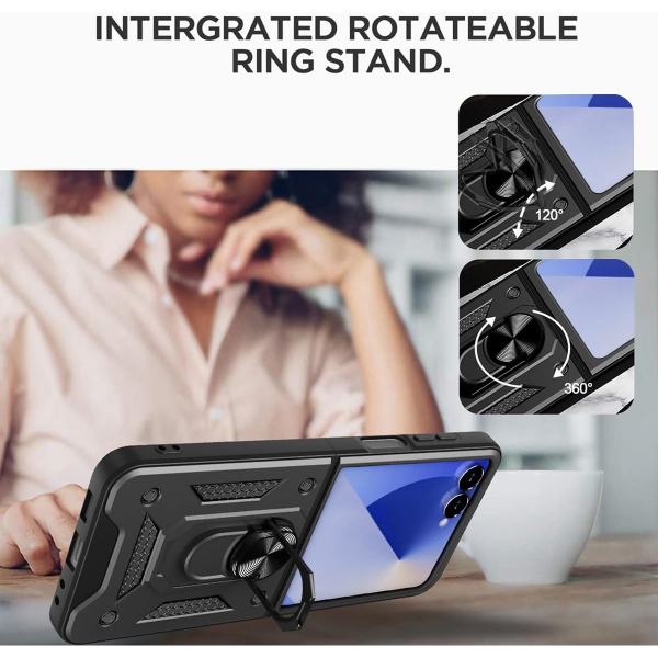 AlCase Samsung Galaxy Z Flip 7 Kickstandl Klf-Black