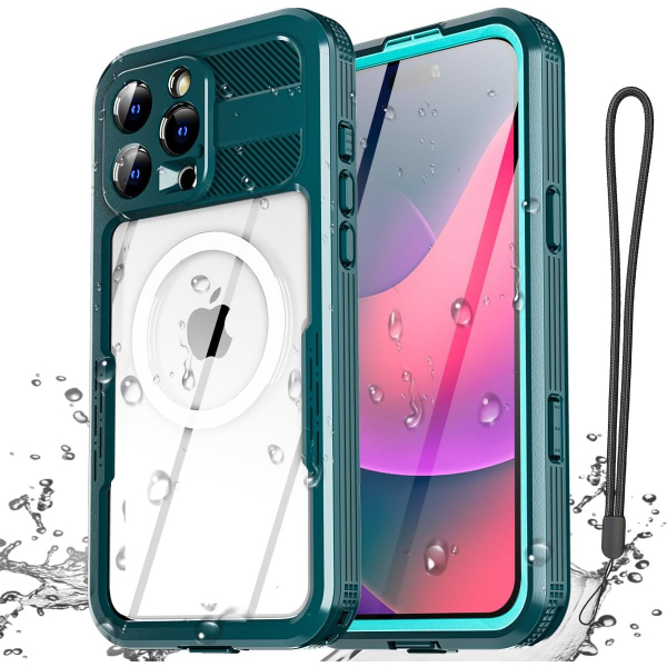 AlCase iPhone 16 Pro Max  Su Geirmez MagSafe Klf -Blue