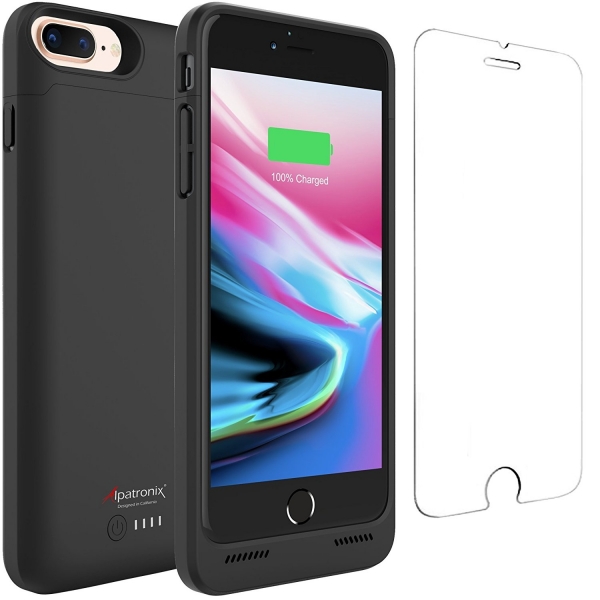 Alpatronix iPhone 8 Plus Bataryal Klf (5000 mAh)-Black