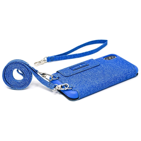 Amber And Ash iPhone XS / X Crossbody Folio Klf-Blue