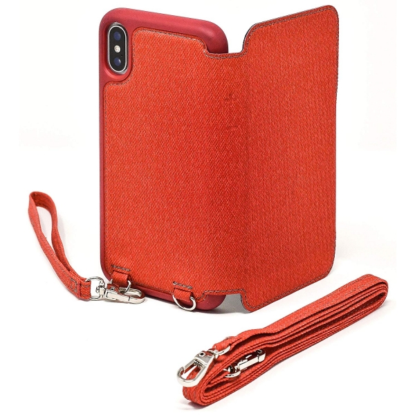 Amber And Ash iPhone XS / X Crossbody Folio Klf-Red