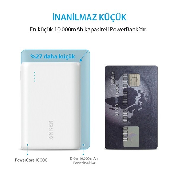 Anker PowerCore 10.000 mAh Tanabilir Batarya