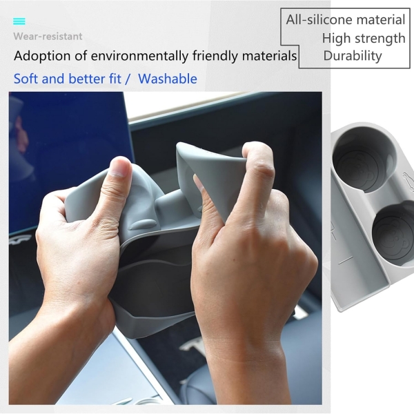 Annymall Tesla Model 3/Y Uyumlu Silikon Bardak Tutucu