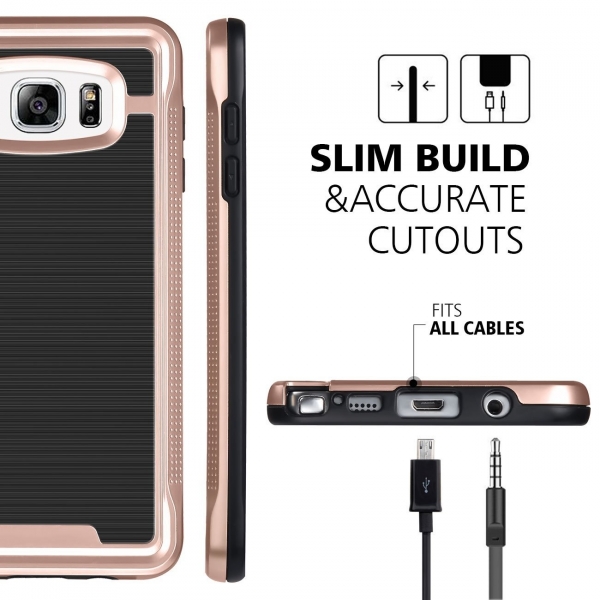 Ansiwee Samsung Galaxy Note 5 Kapak Klf-Rose Gold