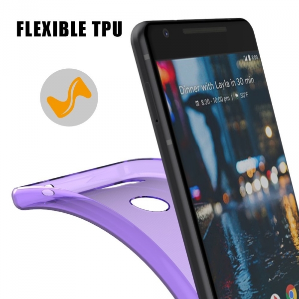 As-Guard Google Pixel 2 Silikon Klf-Purple