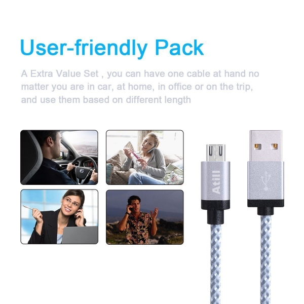 Atill 2 Metre Mikro USB Kablo (3 Adet)