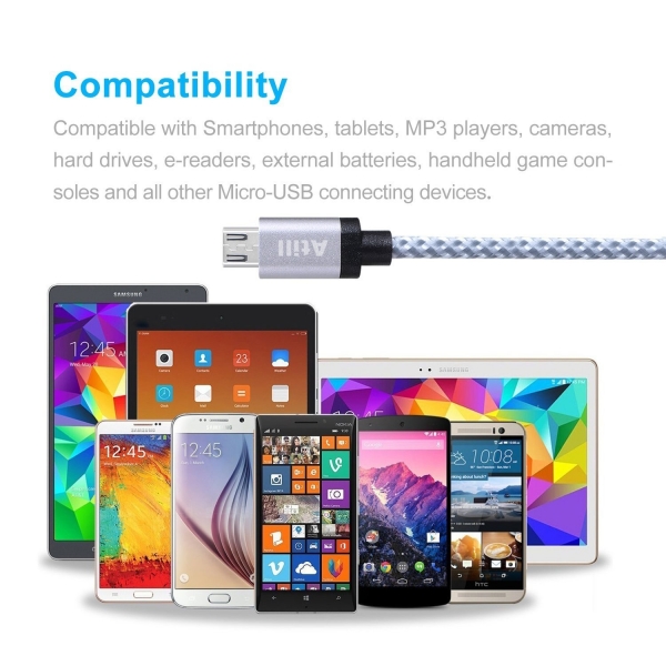 Atill 2 Metre Mikro USB Kablo (3 Adet)