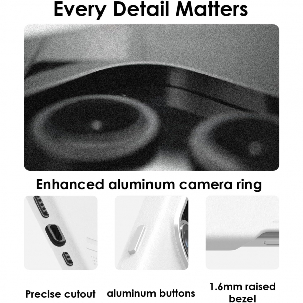 Aulumu Apple iPhone 16 Pro Max Deri Klf -White