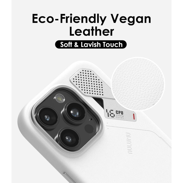 Aulumu Apple iPhone 16 Pro Max Deri Klf -White
