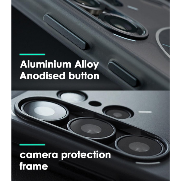 Aulumu Galaxy S25 Ultra Manyetik Klf -Translucent White