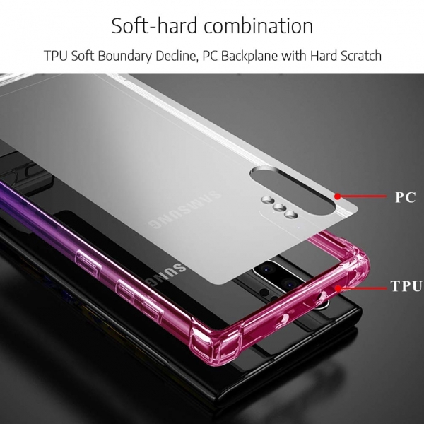 BAISRKE Samsung Galaxy Note 10 Plus Bumper Klf-Pink Purple Gradient