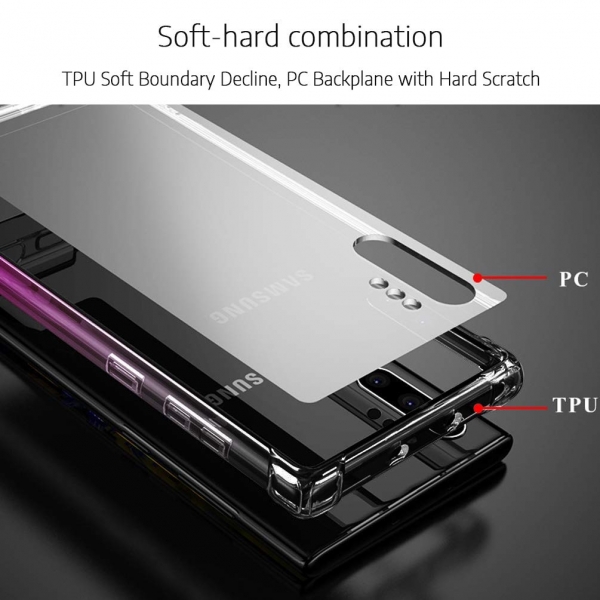 BAISRKE Samsung Galaxy Note 10 Plus Bumper Klf-Black Purple Gradient