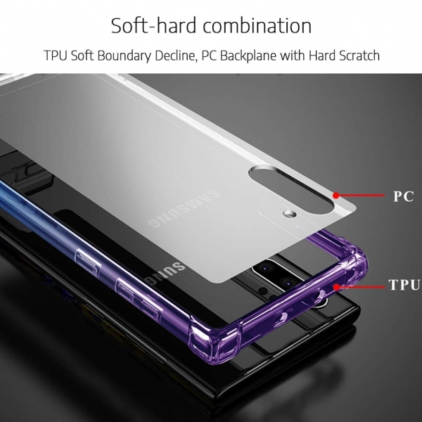 BAISRKE Samsung Galaxy Note 10 Bumper Klf-Blue Purple Gradient