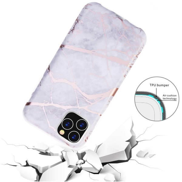 BAISRKE iPhone 11 Pro Mermer Desenli K�l�f-Gray