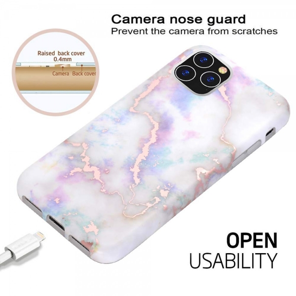 BAISRKE iPhone 11 Pro Mermer Desenli K�l�f-Colorful