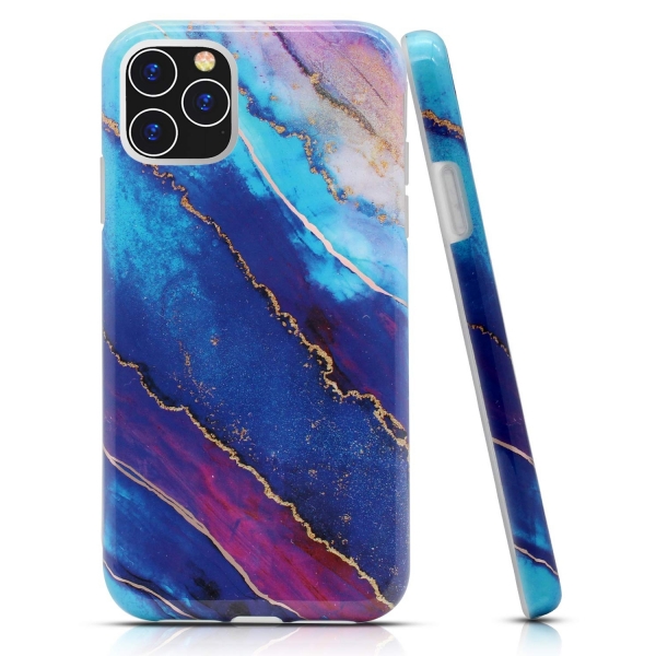 BAISRKE iPhone 11 Pro Mermer Desenli K�l�f-Blue