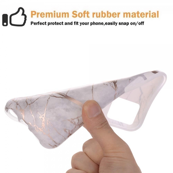 BAISRKE iPhone 11 Pro Max Mermer Desenli Klf-Gray