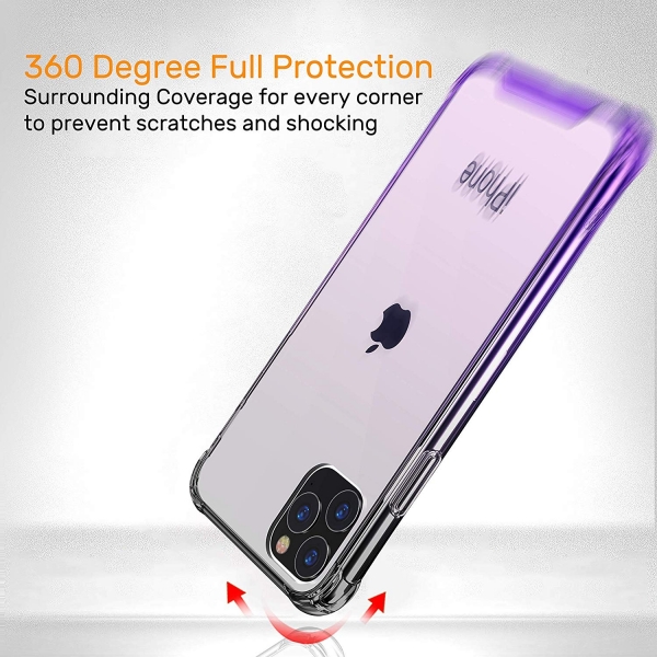 BAISRKE iPhone 11 Pro Max Bumper Klf-Black Purple Gradient